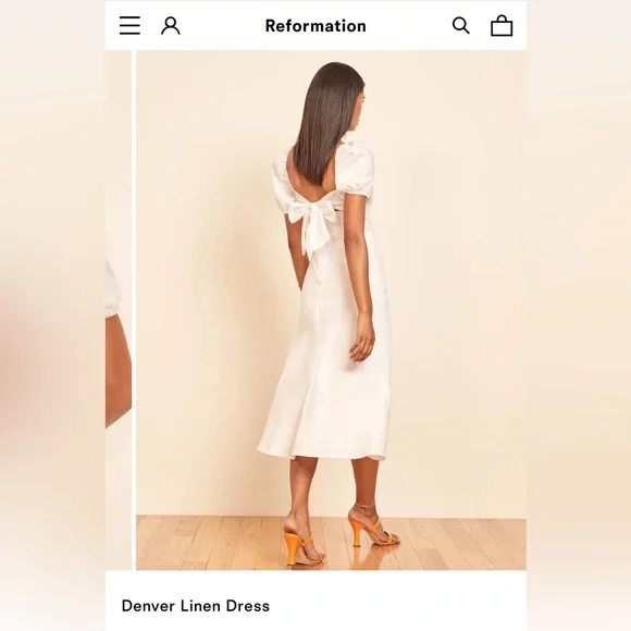 Reformation Black Linen Denver Midi Dress - Picture 8 of 8